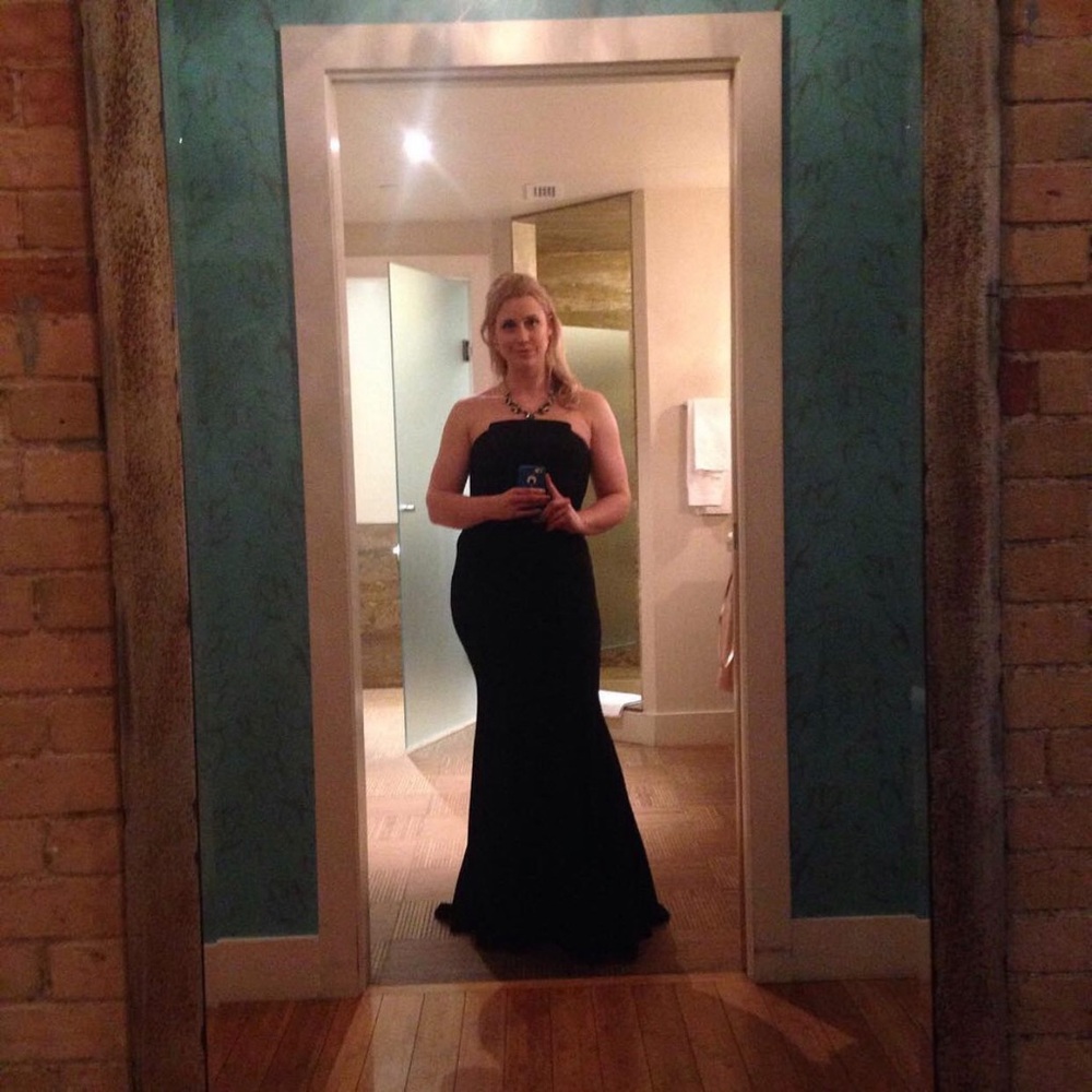 Elegant Black Strapless Gown